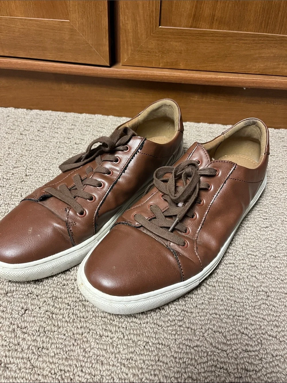 Banana Republic Brown Leather Lace-Up Sneakers